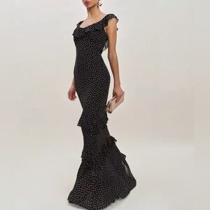 Reformation Tripoli Dress in Selene Black & White Polkadot Size 4 NWT